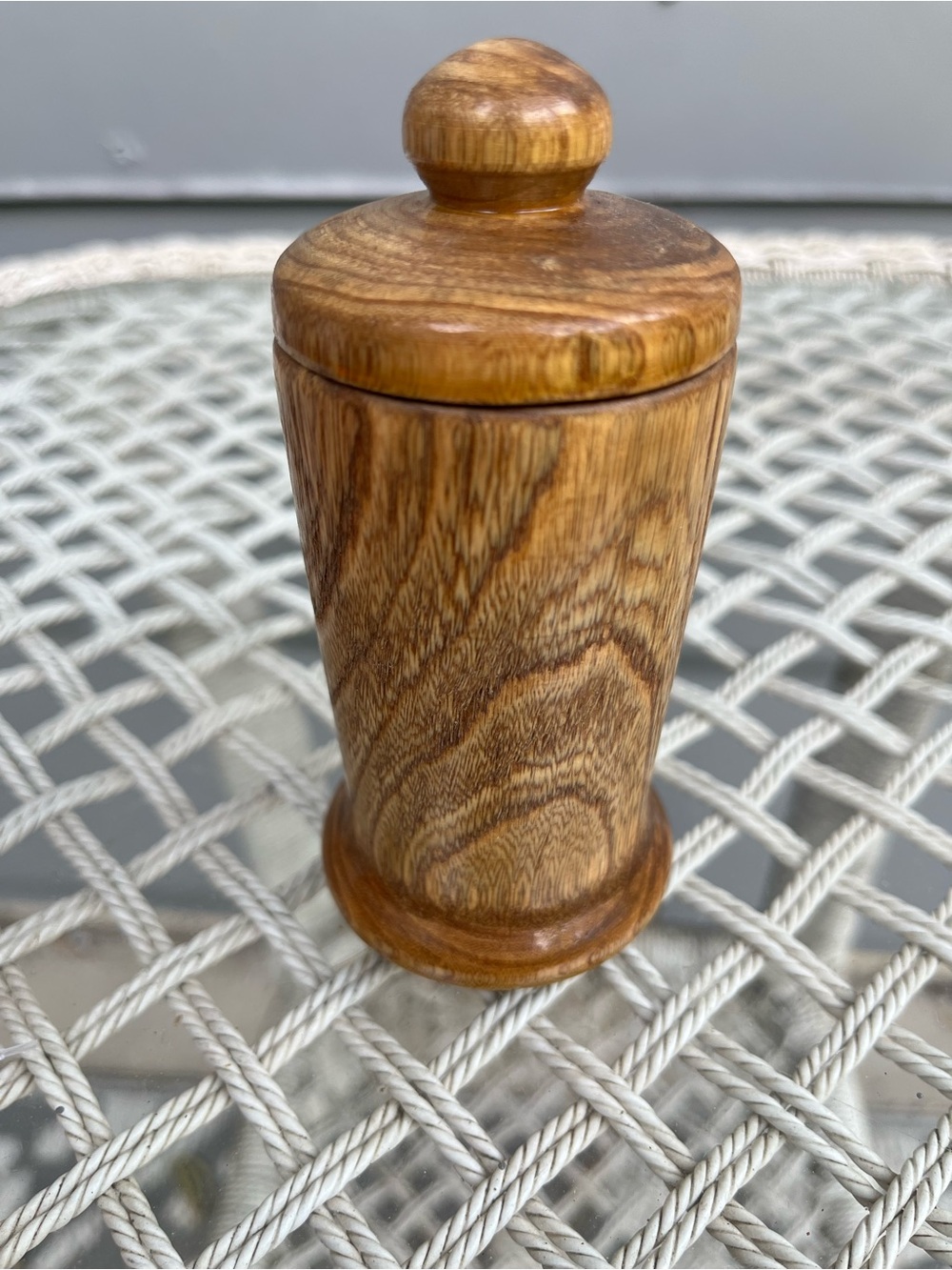 Handmade Wooden Spice Jar Container With Lid Signed And Dated 08, 4 1/2 In